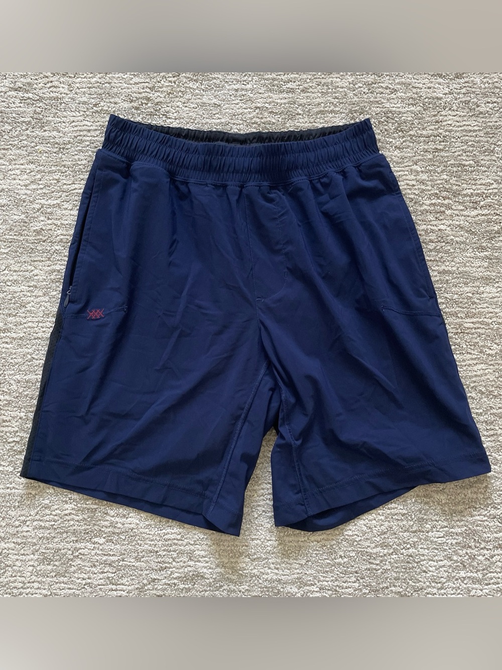 Rhone Versatility Lined Shorts Mens S Blue Elastic Drawstring Waist Athletic Gym